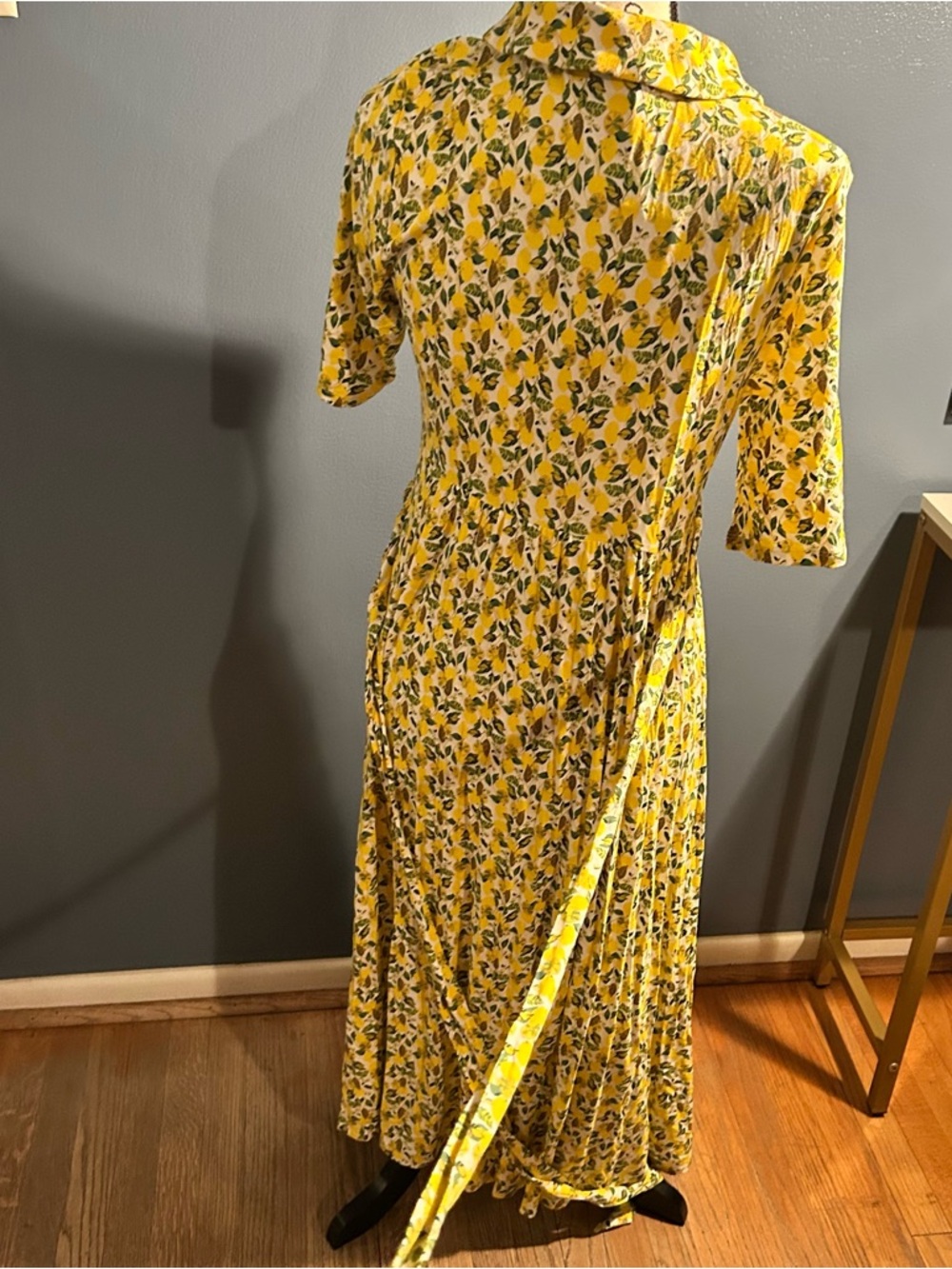 Boden Lavinia white lemon vine wrap midi dress - Picture 7 of 15